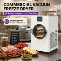 Lyophilisateur Commercial Sous Vide 8 Plateaux 10-12KG en Acier Inoxydable SUS304 de Qualité Alimentaire pour Friandises pour Animaux et Viandes 220V 380V 2500W