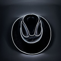 Cappello da Cowboy/Cowgirl Luminoso a LED Colorato per Adulti, per Feste di Halloween e Natale, in Feltro, Colore Personalizzabile