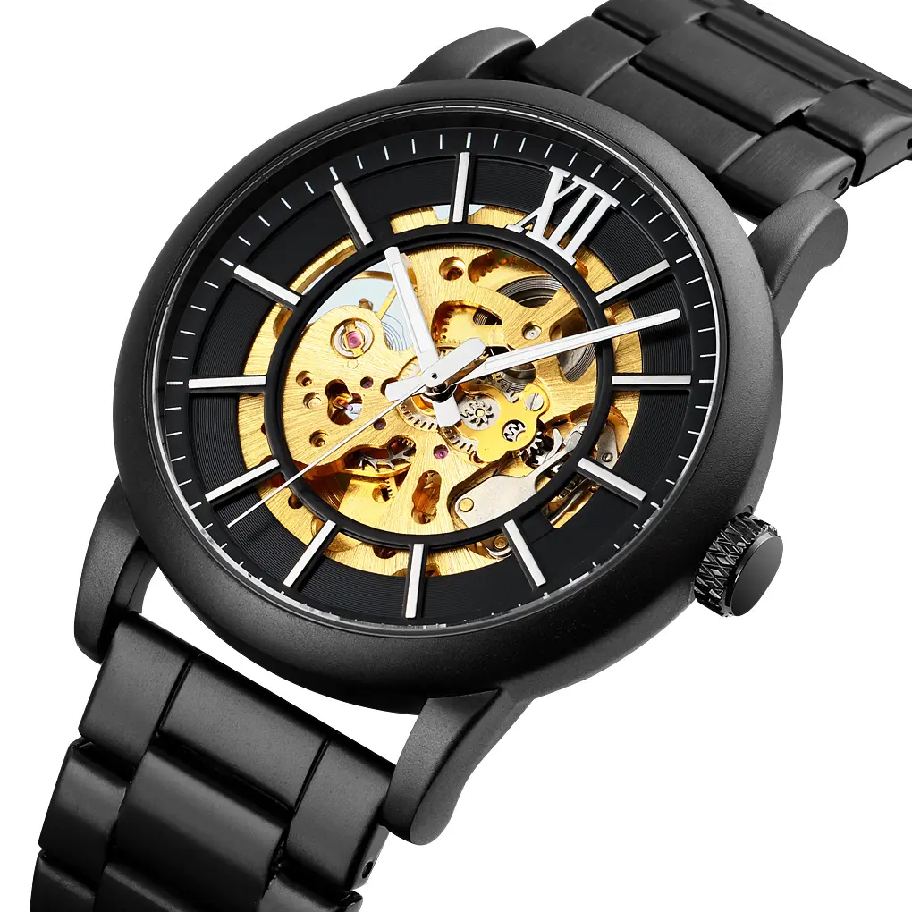 High Quality SKMEI 9242 Stainless Steel Band 3ATM Waterproof Custom Logo Automatic Watch For Men