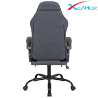 Chaise de jeu pour ordinateur de style Anji, dossier haut, pivotante, respirante, en tissu gris, avec cadre en acier et capacité de 500 lb
