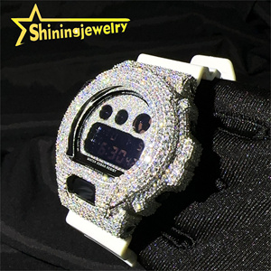 アイスアウト ジュエリー 925シルバー モアサナイトダイヤモンド DW6900 ウォッチケース ダイヤモンドテスター合格 アイスアウト ウォッチベゼル - Product Image 6