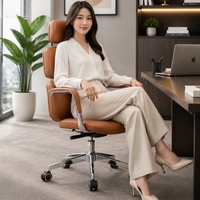Chaise de direction Lighluxury, chaise de bureau ergonomique, chaise d'ordinateur pour la maison, chaise de patron texturée, chaise pivotante professionnelle