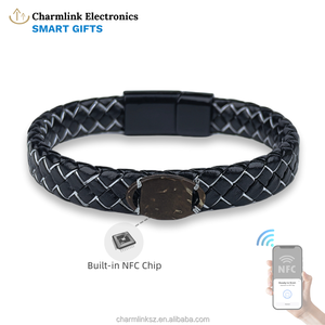 <span class=keywords><strong>NFC</strong></span> Moderne Kokosnootschaal Armband Lederen Magnetische Sluiting 13.56MHz RFID Toegangscontrole Slimme Business Armband OEM/ODM Cadeaus - Product Image 1