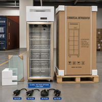 Réfrigérateur commercial vertical pour boissons avec porte vitrée et éclairage LED pour magasins de proximité et bars