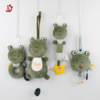 Usine En Gros Kawaii Grenouille Animation Conception Animal En Peluche Jouet Bébé En Peluche Lit Suspendu Hochet pour 0-12 Mois Poussette Jouet