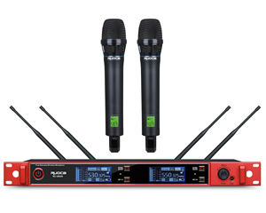 RUOCA Microphone sans fil UHF professionnel à double cardioïde longue portée Diversity PLL OK System FM Modulation Microphone - Product Image 2