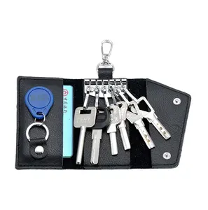 Модный кожаный держатель для ключей от производителя, оптовая продажа, под заказ, Мужской многофункциональный держатель для ключей, кошельки для ключей