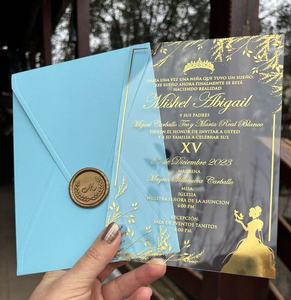 <span class=keywords><strong>Carte</strong></span> <span class=keywords><strong>d</strong></span>'invitation personnalisée florale <span class=keywords><strong>d</strong></span>'<span class=keywords><strong>anniversaire</strong></span> de <span class=keywords><strong>princesse</strong></span> seize ans <span class=keywords><strong>carte</strong></span> <span class=keywords><strong>d</strong></span>'invitation roses acryliques claires douces avec enveloppe - Product Image 4