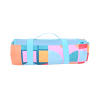 Vente en gros de couvertures de pique-nique pliables imperméables en coton PE imprimé coloré et tapis de plage d'extérieur avec sac de transport, pour 1-2 personnes, utilisable en 3 saisons