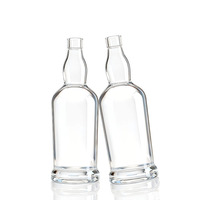 Bouteilles de whisky, de tequila et de vin rondes vides personnalisées, 500 ml, 750 ml, 1000 ml, écologiques, recyclables, avec bouchon à couronne pour les boissons énergisantes