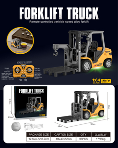 AiJH Modellini RC 1:64 di Carrelli Elevatori, Camion <span class=keywords><strong>Ribaltabile</strong></span> in Miniatura in Lega, Giocattoli Telecomandati per Costruzioni - Product Image 6