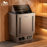 Chauffe-sauna électrique moderne Diooist 12 kW en acier inoxydable pour bain de vapeur sèche avec commande intégrée/externe/écran tactile