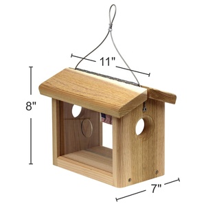 مصنع الجملة مخصص الخشب الطيور المغذية منزل شنقا Bluebird تغذية الدودة الغذائية السنجاب برهان تغذية الطيور - Product Image 3