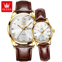 Montre à quartz OLEVS 6896 pour homme, marque haut de gamme, date, semaine, lumineuse, bracelet en cuir, sport, affaires, mode, montre-bracelet pour femme