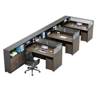 Ensemble bureau et chaise de bureau, design simple et moderne, bureau en forme de bar pour trois personnes, avec combinaison libre pour le travail de bureau