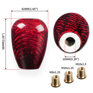Pomo de palanca de cambios de fibra de carbono, forma de huevo corta, ligero, universal, pieza de automóvil SFN105 - Product Image 2