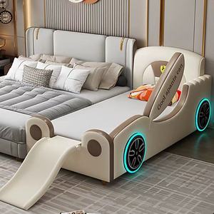 Meubles de chambre à coucher de luxe JINS, lit de voiture pour enfants, lit de course automobile pour enfants avec lumière LED et musique, ensemble de meubles de chambre à coucher pour garçons - Product Image 2