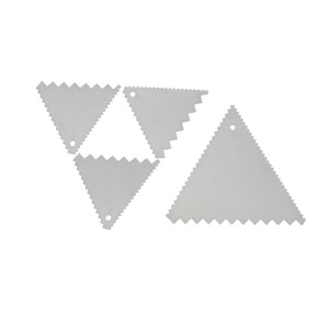 Triangular Serrated Scraper Plastic 100mm 150mm Cake Baking Wallpaper Adhesive Tool 10 Pieces White - Product Image 2