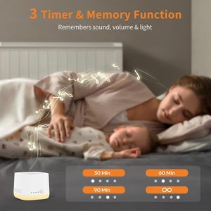 Portable Rechargeable Noise Machine with Amber Breathing Night <b>Light</b>, 16 Soothing Sounds with Timer Memory for Baby Adult <b>Sleep</b> - Product Image 4