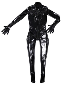 <span class=keywords><strong>Combinaison</strong></span> intégrale mode pour femme en <span class=keywords><strong>latex</strong></span> et PU brillant, sexy, à col montant, effet gainant, pour la scène et la danse en boîte de nuit - Product Image 4