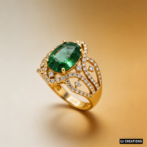 Bague personnalisée en or massif 10K/14K/18K avec pierre précieuse ovale et diamant de laboratoire qualité VVS-VS taille brillant, bijou de mode - Product Image 4