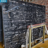 Marbre noir poli naturel avec des veines argentées, dalles, carreaux, panneaux muraux pour la décoration de la salle de bain, du salon, des escaliers