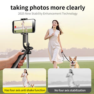 1850mm伸縮式折りたたみステンレス鋼ABS三脚自撮り棒、折りたたみ時長さ30cm、360度パノラマ撮影対応、携帯電話用 - Product Image 5