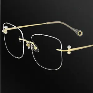 Fast Delivery Custom Made Durable Metal Titan Eyewear Frame Blue Light Glasses For Adult