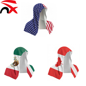 Serviette à capuche personnalisée en polyester à séchage rapide, protection solaire UV, bandes rafraîchissantes pour le cou, serviettes rafraîchissantes pour la tête avec motif drapeau pour le sport et les jeux - Product Image 1