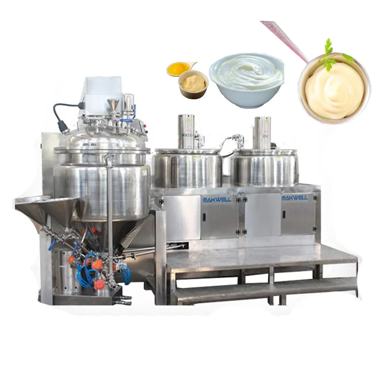 Tự Động Ligne Se Sản Xuất Emulsifier Emulsifying Ketchup Điền Làm Trộn Thực Phẩm Mayonnaise Mixer Máy