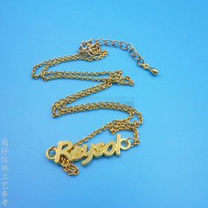 Collar con Letra Inglesa en Aleación Personalizada, Chapado en Oro, Cadena para Clavícula para Mujer con Diseño de Logotipo - Product Image 3
