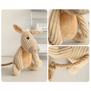 Üretim kabarık yumuşak eşek köpek köpekler için halat ile peluş oyuncaklar karikatür tarzı doldurulmuş hayvan - Product Image 6