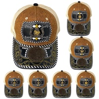 Gorra de Béisbol Unisex con Logo 3D de Metal Estilo Occidental, Gorra de Malla de Mezclilla Informal y Moderna para Pesca, Playa y Actividades al Aire Libre