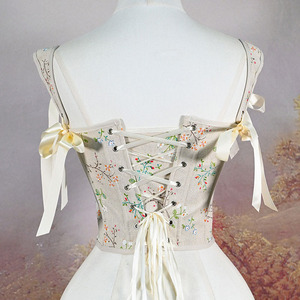 <span class=keywords><strong>Corset</strong></span> floral vintage Renaissance à lacets et nœud au dos, bustier à baleines en acier, gaine amincissante pour femme, style streetwear - Product Image 3