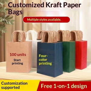 Sacs en papier kraft pour le Nouvel An chinois – Emballage de magasin – Vente en gros – Emballage cadeau personnalisé avec poignée en papier pratique – Impression offset - Product Image 2
