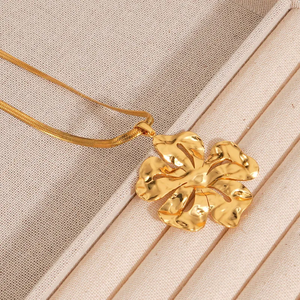 18K <b>Gold</b> Plated Irregular Hollow Flower Pendant Real <b>Gold</b> 304 Stainless Steel Non Fading <b>Necklace</b> For Women Jewelry Daily Wear - Product Image 6