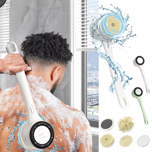Wholesale Manufacturer 6 in 1 Bath <b>Brushes</b> Body Skin Shower Scrubbers Waterproof Long Handle <b>Back</b> Cleaning - Product Image 1
