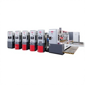 Máquina Impresora y Ranuradora de Cartón Corrugado con Troquelado Rotatorio, Impresión Flexográfica de 4 Colores, Apilador por Vibración - Product Image 1