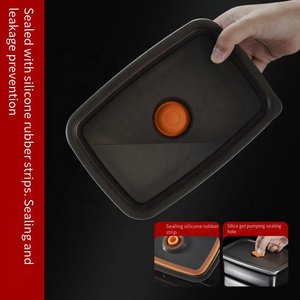 304 Stainless Steel Food Storage sealed <strong>Box</strong> Refrigerator <strong>Freezer</strong> <strong>Box</strong> Fresh-keeping Press and Exhaust sealed Lunch <strong>Box</strong> - Product Image 3