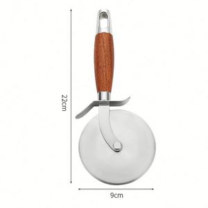 Cortador de Pizza Manual con Hoja de Acero Inoxidable y Mango de Madera, con Logotipo Personalizado, para Regalos en Ferias Comerciales - Product Image 2