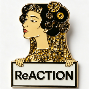 ReACTION Art Deco Femme Épinglette Métallique Plaqué Or Forme Irrégulière Émail Dur Badge de Mode de Collection - Product Image 1