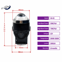 Projecteur de feux antibrouillard LED pour voiture, 3 pouces, tricolore, double faisceau, 3000-6000K, 12V, 70W, IP67, étanche, pour Honda, Toyota, Nissan