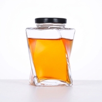 Pot de Fermentation en Verre Hermétique Hautement Évalué de 120ml, 240ml, 360ml, 480ml pour la Confiture de Cornichons, de Fruits et le Miel avec Couvercle Métallique