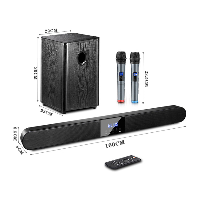 Wireless Subwoofer Voice Assistant Home TV Wall Mounted Sound System Sound Bar with Microphone