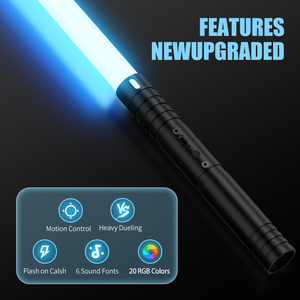 SMTSD Saber RGB Neopixel, <span class=keywords><strong>Sable</strong></span> de Luz Recargable con Textura Metálica y Luces Intermitentes al Impactar, para Pistola de Juguete - Product Image 2