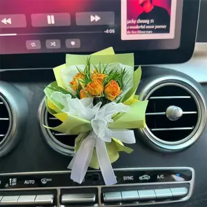 Bunga hadiah asli bunga kering Mini buket untuk Hari Valentine hadiah pernikahan diawetkan bunga mawar kering dekorasi mobil