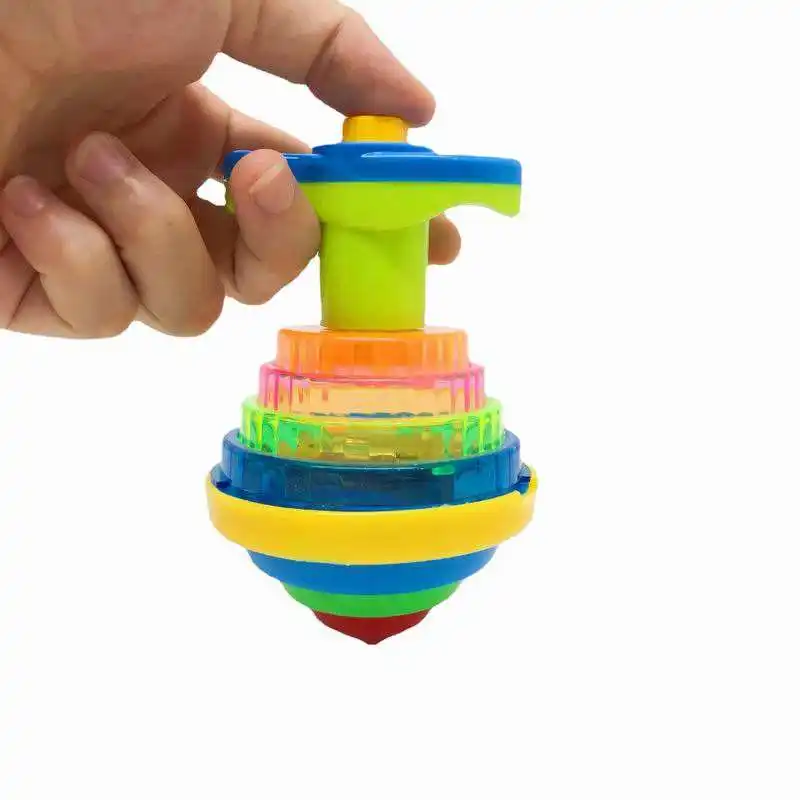 Bouncing Spinner Gyroskop Spielzeug Regenbogen Licht rotierendes Gyro Spielzeug Stress abbauen Flash Kreisel Spielzeug für Kinder