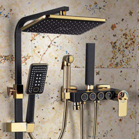Système de douche de salle de bain carré Senducs mitigeur de baignoire thermostatique robinet en laiton chaud et froid motif de pulvérisation douce Chrome pour hôtels