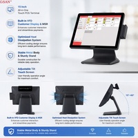 Sistem POS All-in-One Layar Sentuh 15 Inch Langsung dari Pabrik, Terminal Kasir Restoran Pintar untuk Usaha Kecil