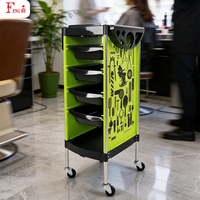 Chariots de salon de coiffure professionnels pour barbier, spa, soins du visage, salon de beauté, coiffure, multicolores (noir/blanc/vert/rouge) pour salon de beauté